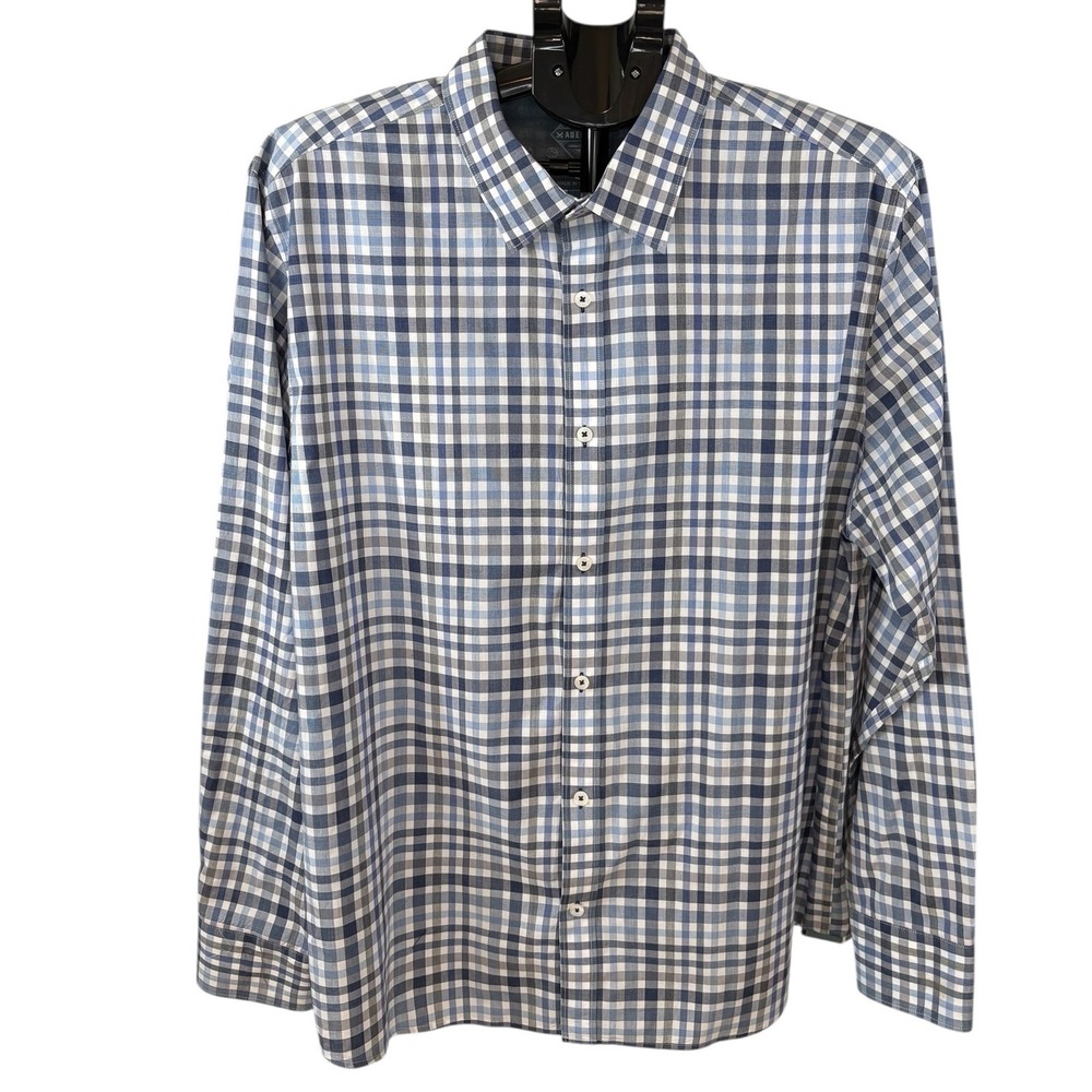 Flag & Anthem MadeFlex Mens‎ XL Blue Gingham Plaid Button Down Shirt SP22WS090